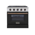 30 Pro-Style Propane Gas Dual Fuel Range Black Gold Accents X925