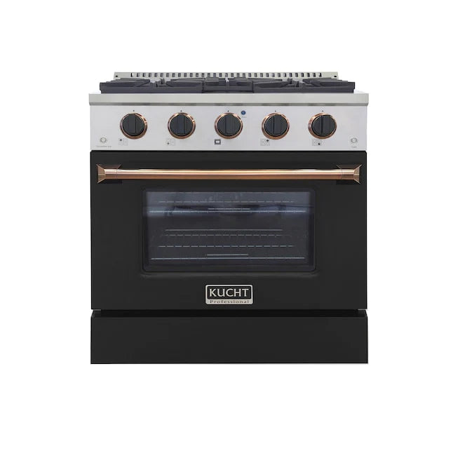 30 Pro-Style Propane Gas Dual Fuel Range Black Gold Accents X925