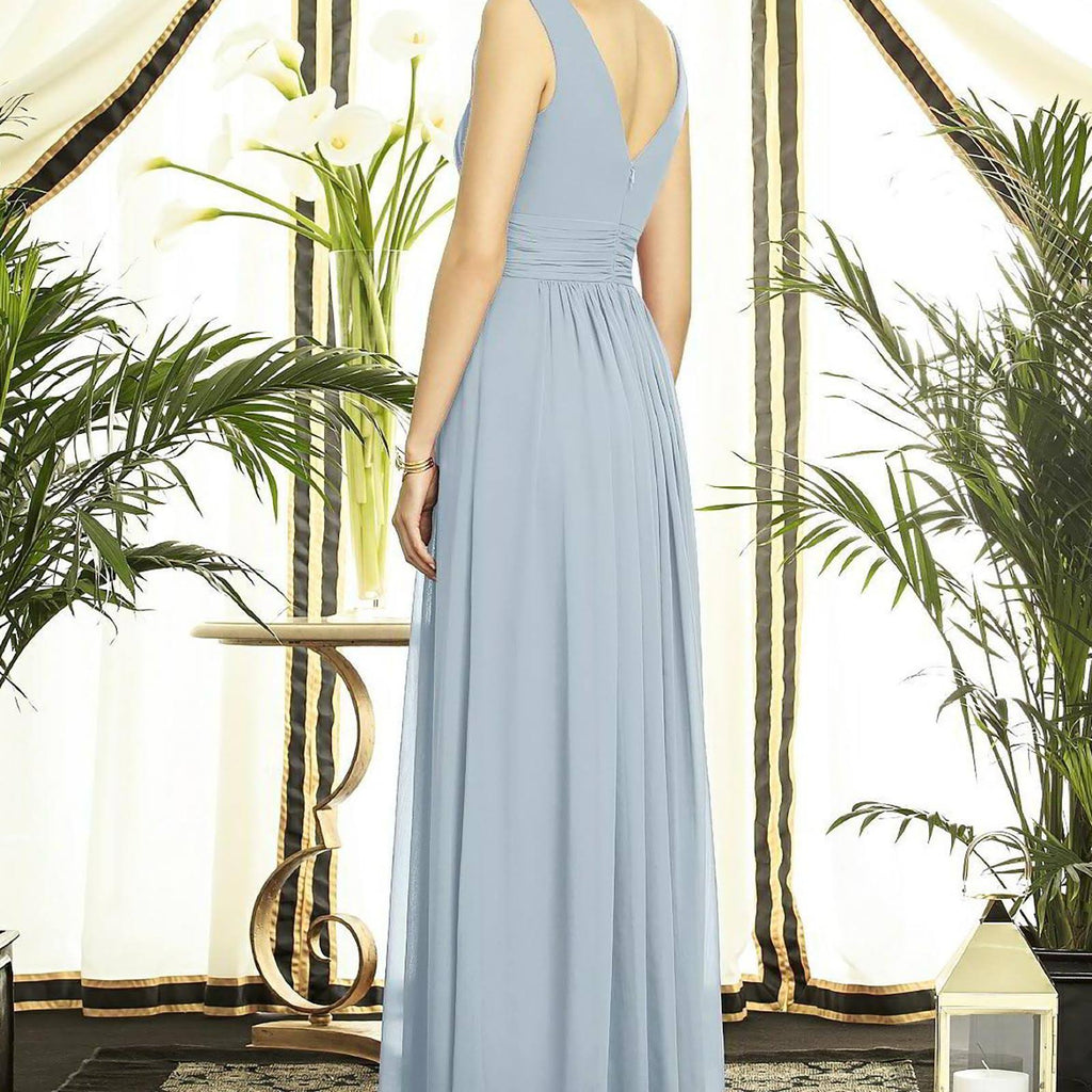 Mist Blue Shirred Chiffon Gown C889570