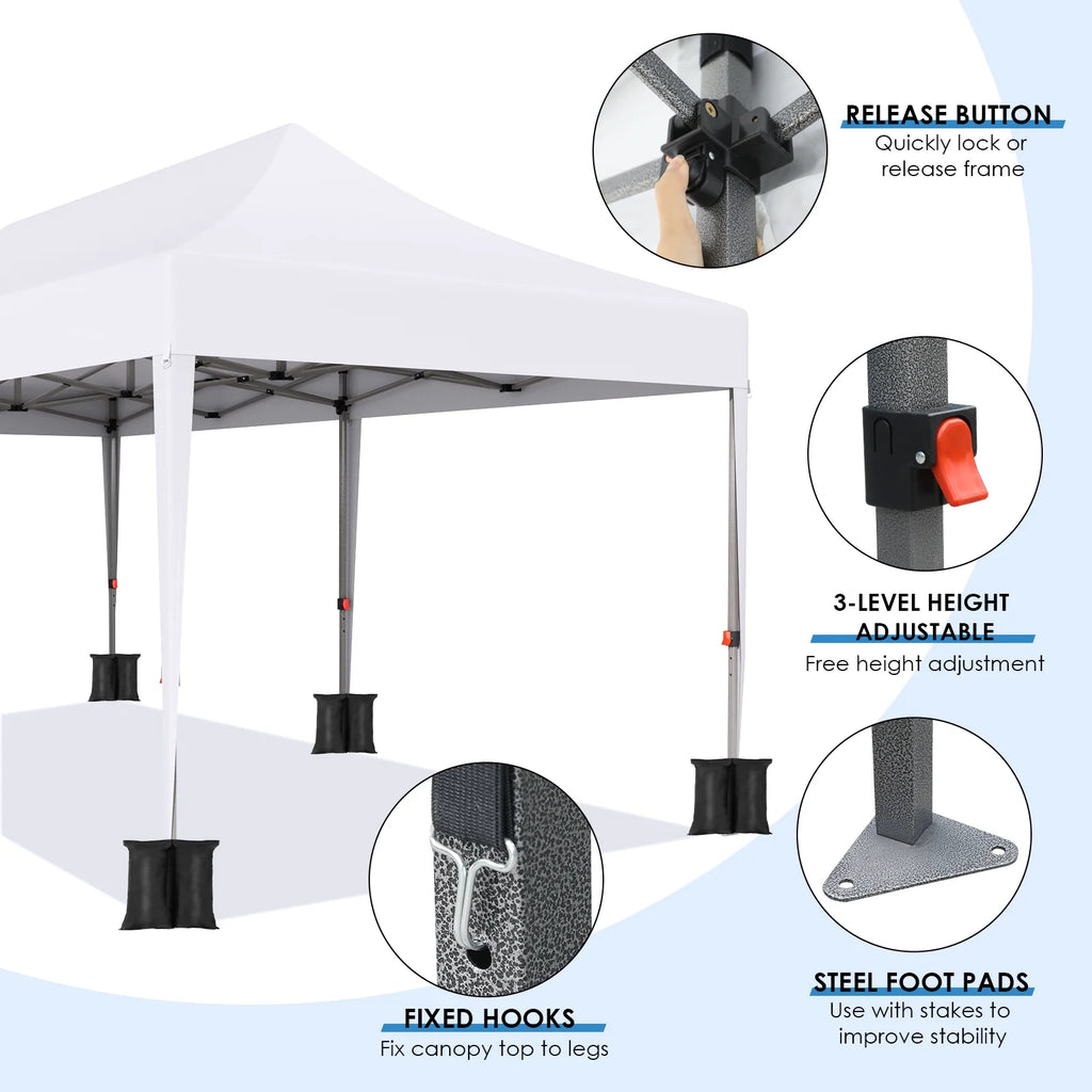 10' x 20' White Pop up Canopy Tent O4038