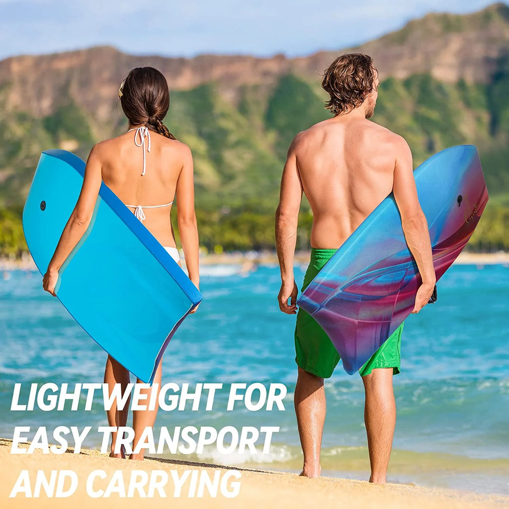 Lightweight Body Board with EPS Core, HDPE Slick Bottom, Leash and Adjustable Wrist Rope Y9164