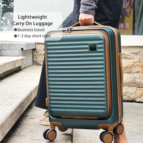 Black 20-Inch Hardside Carry On Luggage with Spinner Wheels TSA Lock T4992