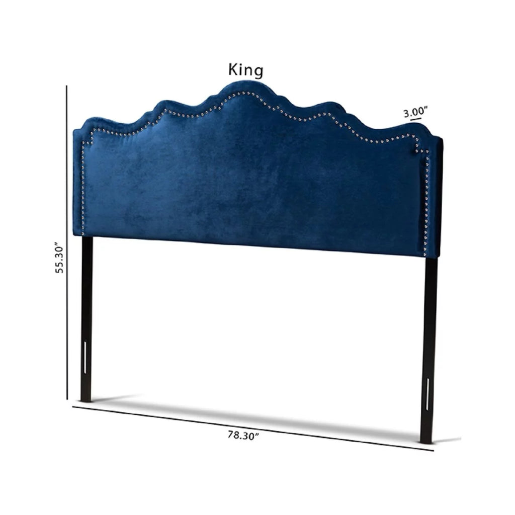 Royal Blue Velvet King Size Headboard Z659