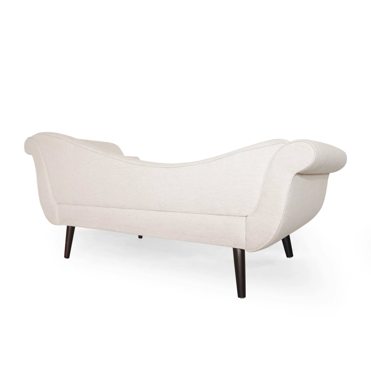 Beige Fabric Chaise Lounge With Bolster Pillow F426