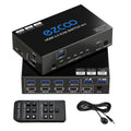 4-Port USB 3.0 KVM Switch HDMI 4K 60Hz with USB Peripheral Hub and IR Remote E669
