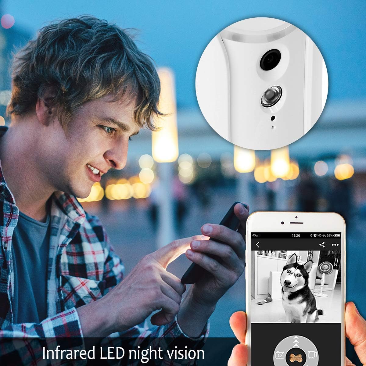 White Full HD Pet Camera with Two-Way Audio and Night Vision B360
