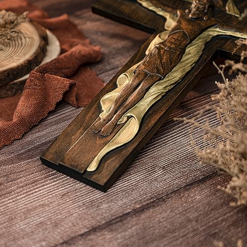 Handmade Wooden Wall Cross with Hook E24946