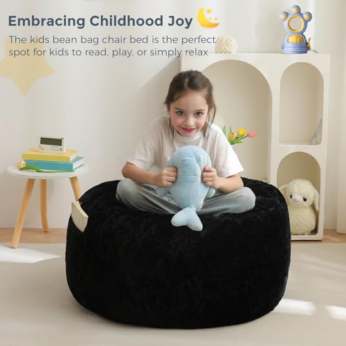 Beige Convertible Bean Bag Chair Bed S307