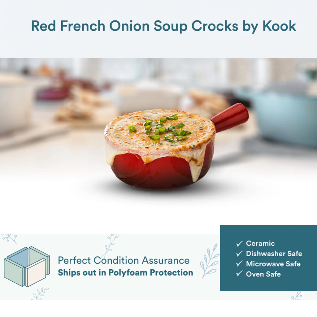 Ceramic Soup Crock Bowls 4-Piece Set L363