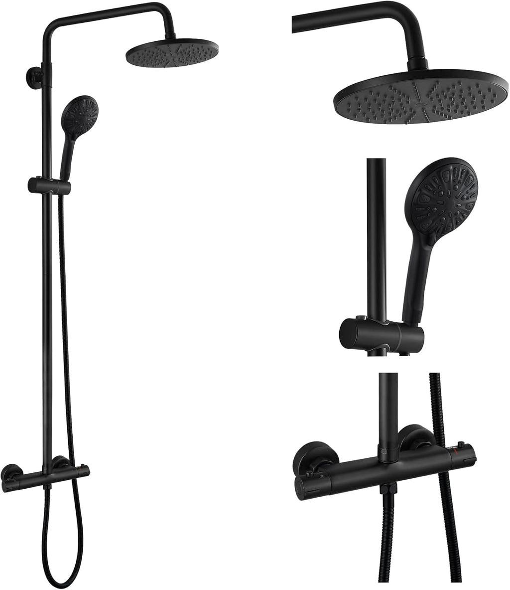 8 Inch Rainfall Shower Head with Handheld Spray Combo Set C133016