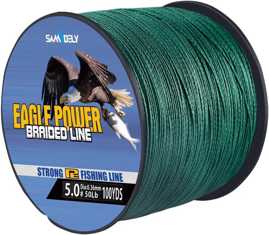 Braided Fishing Line, 10LB-80LB, 100-500 Yds, Pack of 2 T545