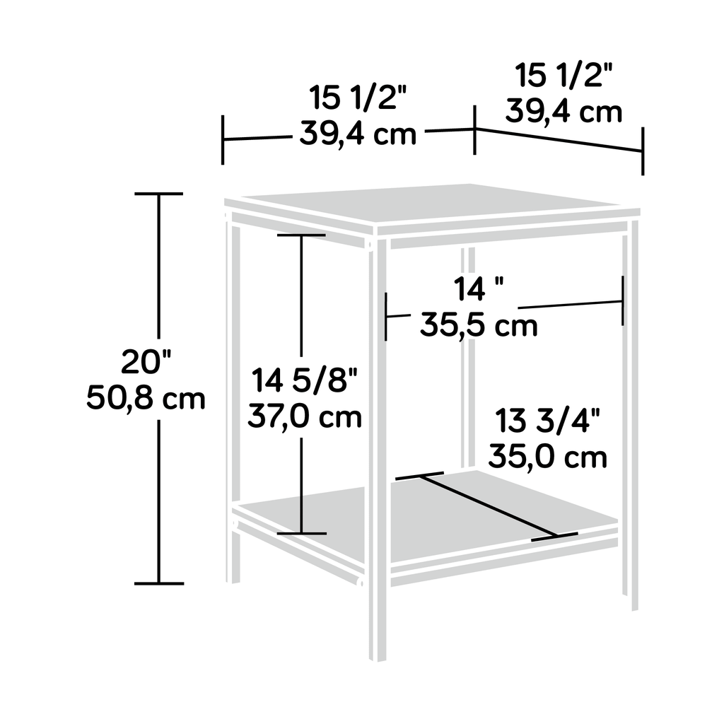 Smoked Oak Finish Side Table W544403