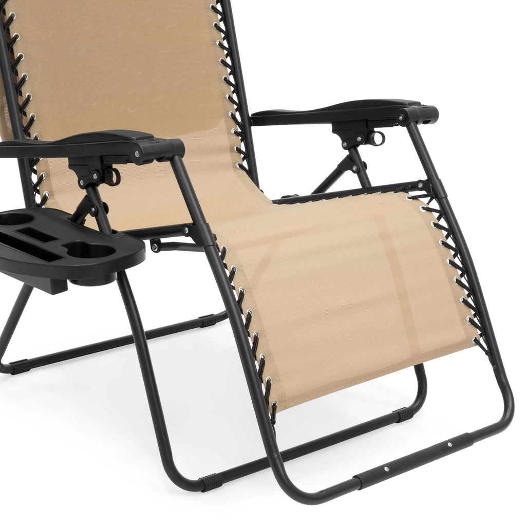 Oversized Zero Gravity Reclining Lounge Chair with Canopy and Cup Holder T553023