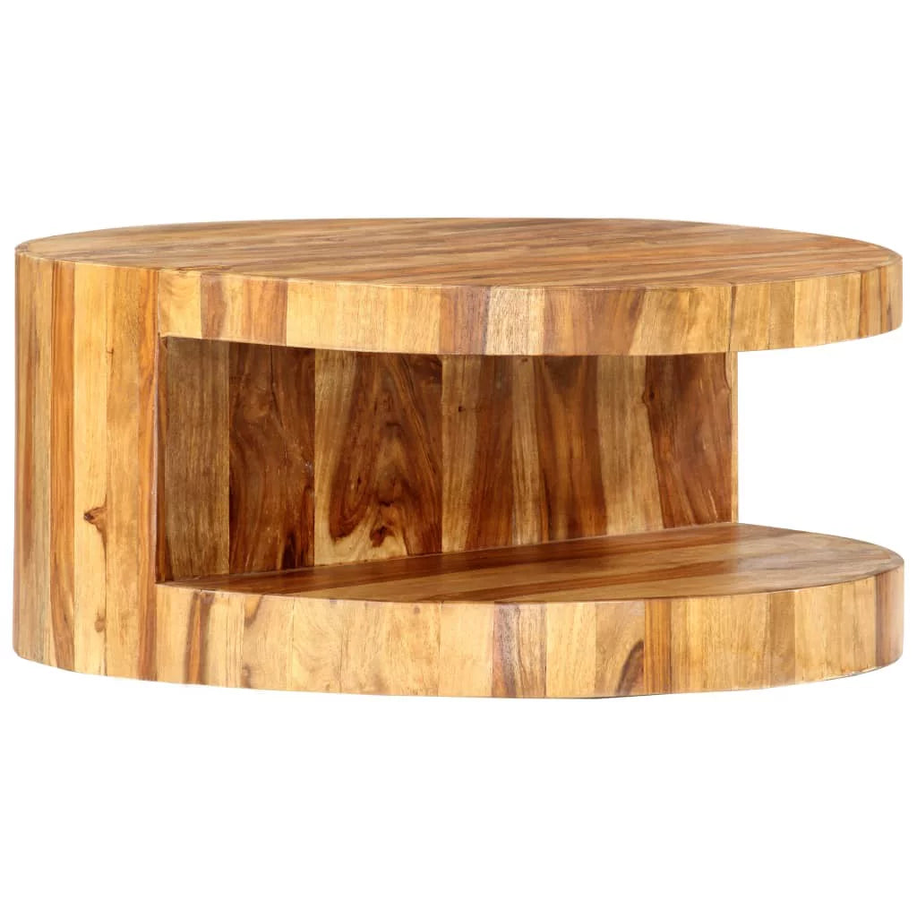 Round Solid Sheesham Wood Coffee Table P129