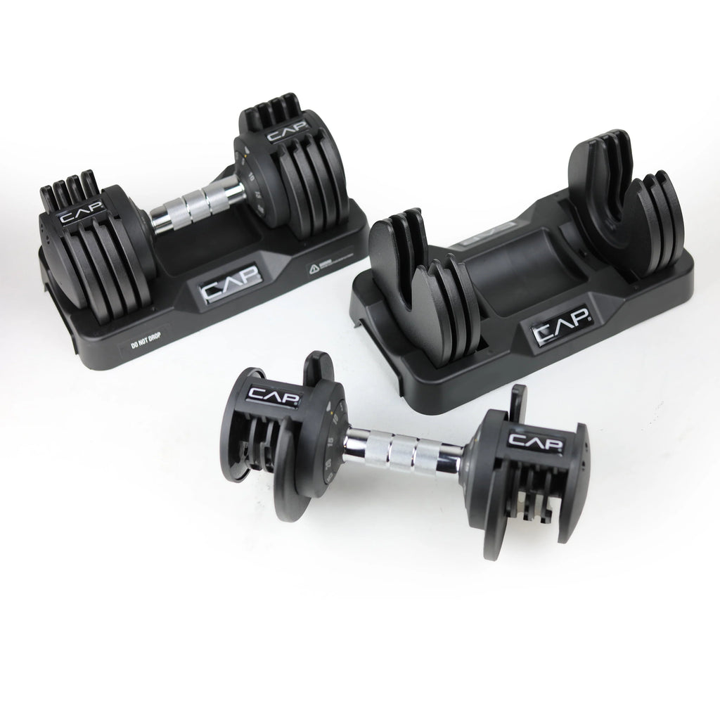 25 lb Adjustable Dumbbell Set, Pair, Black J339412