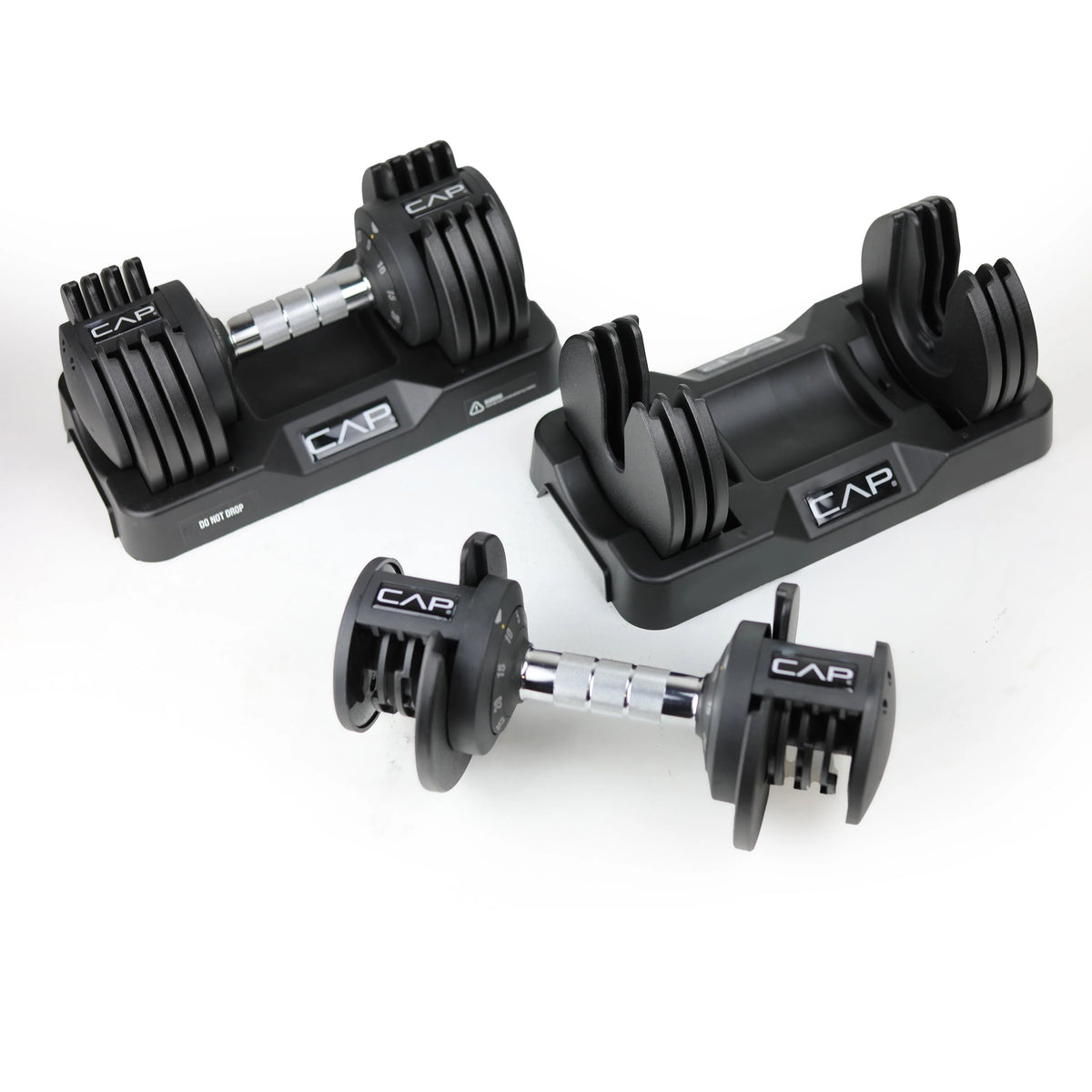 25 lb Adjustable Dumbbell Set, Pair, Black J339412