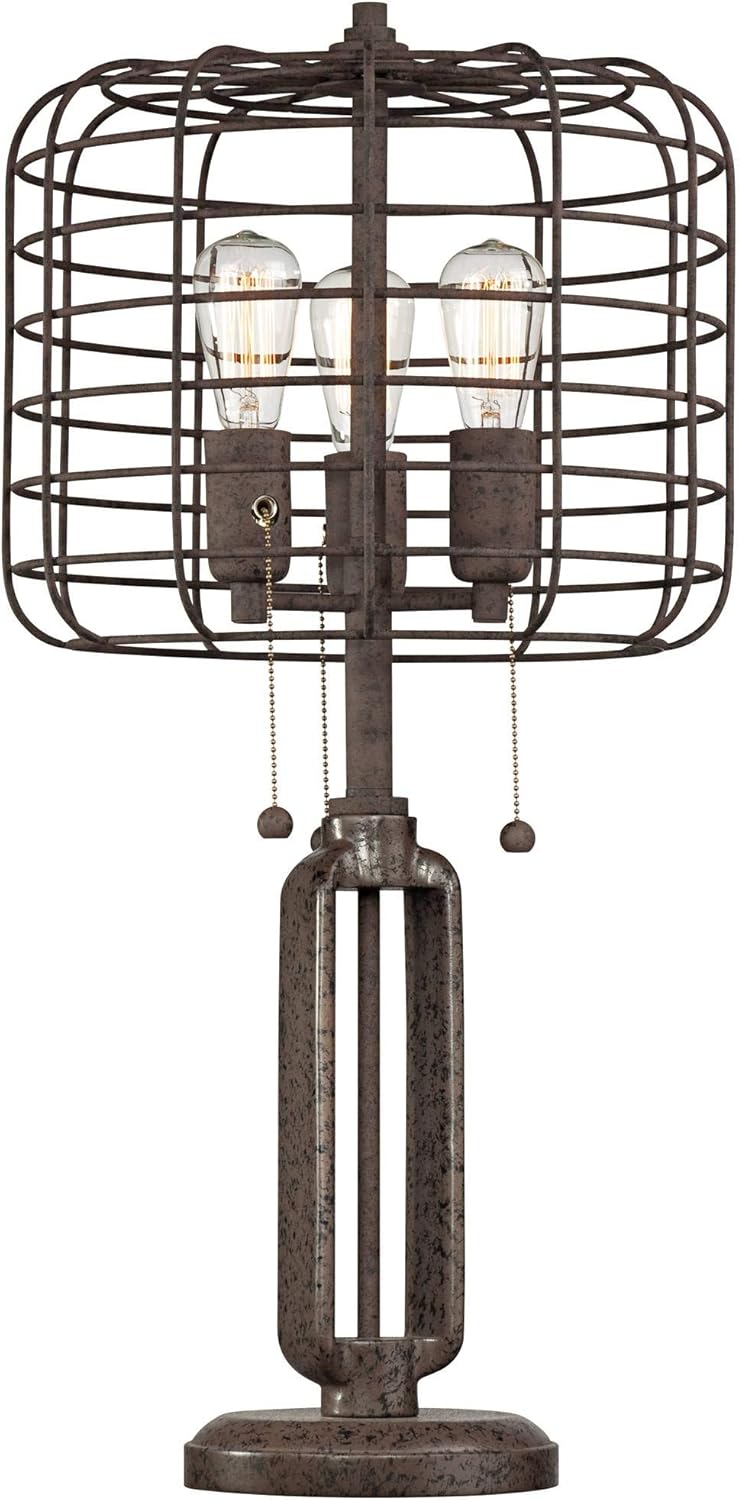 Industrial LED Dimmable Table Lamp Rust Metal F816