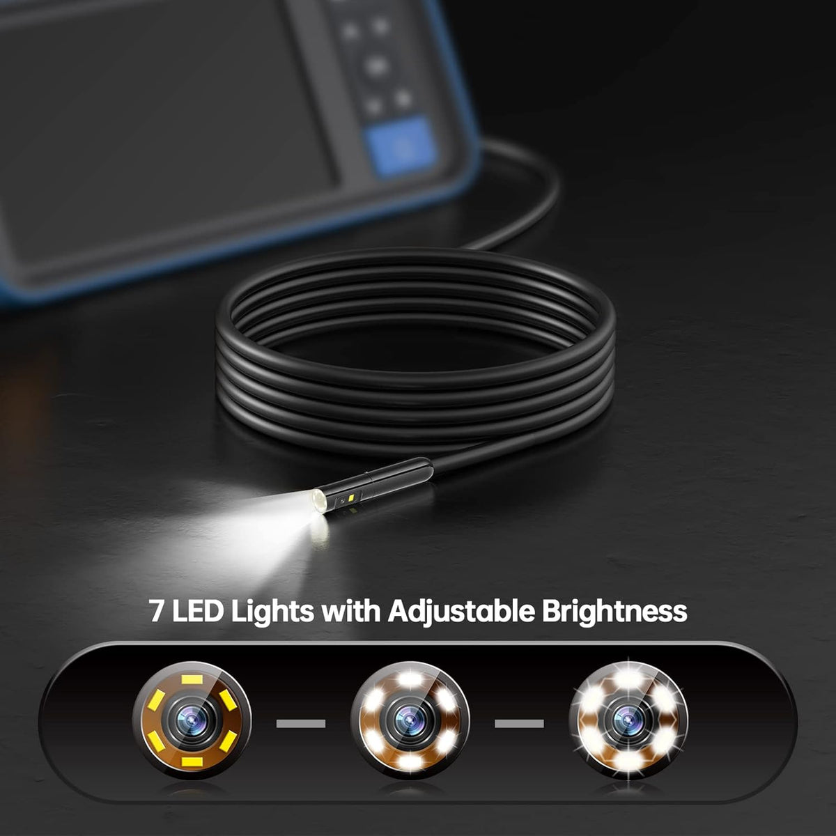 50FT Dual Lens Sewer Inspection Camera with 4.5'' Screen L1240
