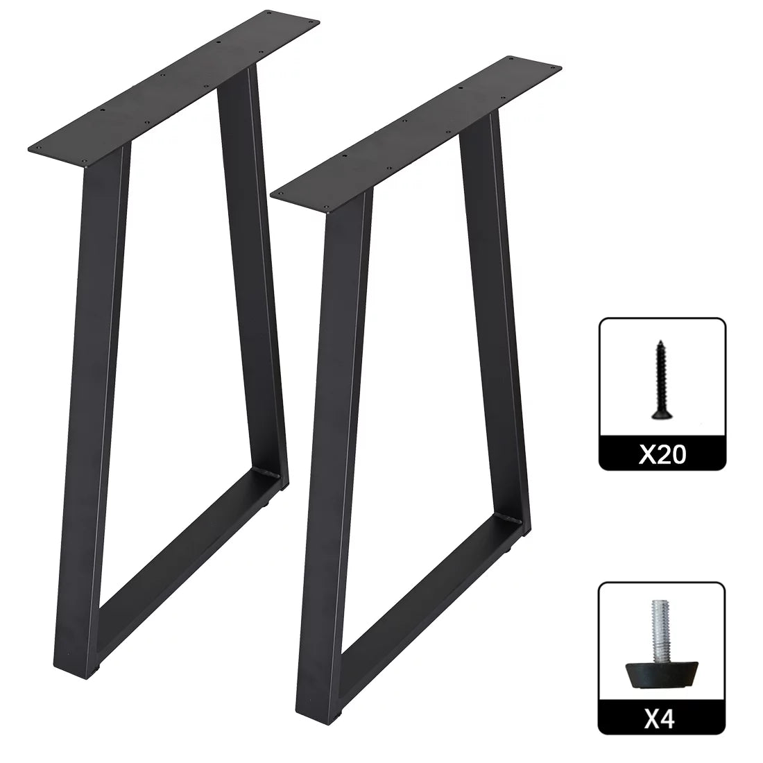 Metal Table Legs 28" Trapezoid Heavy Duty Set of 2 A3401