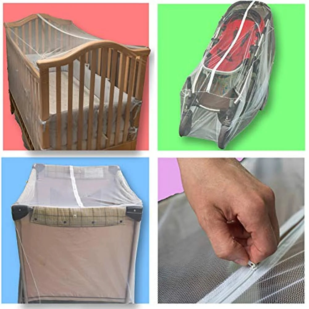 Mosquito Net with Zippers, Universal Size Portable Mesh Netting with Storage Bag B868