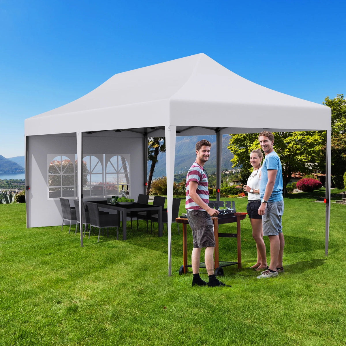 10' x 20' White Pop up Canopy Tent O4038