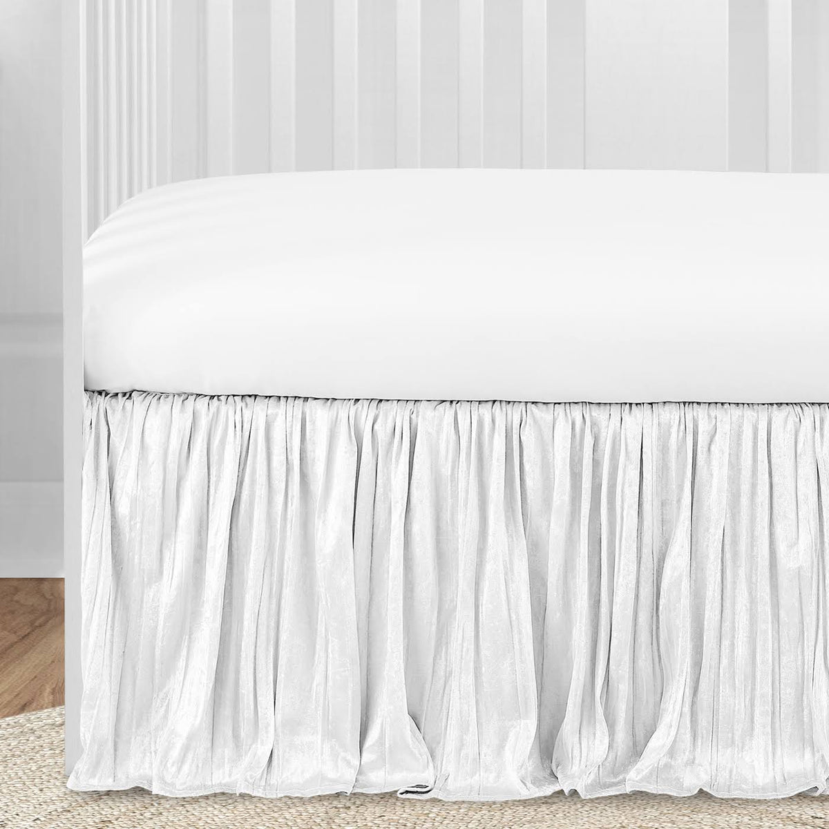 White Floral Lace Baby Girl Crib Bedding Set K857923