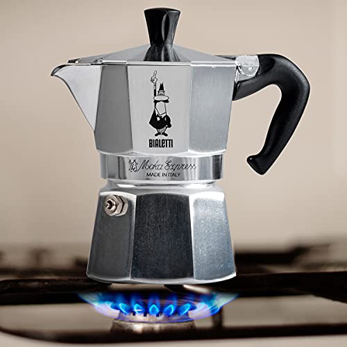 Silver Aluminium Moka Pot 1 Cup J376405