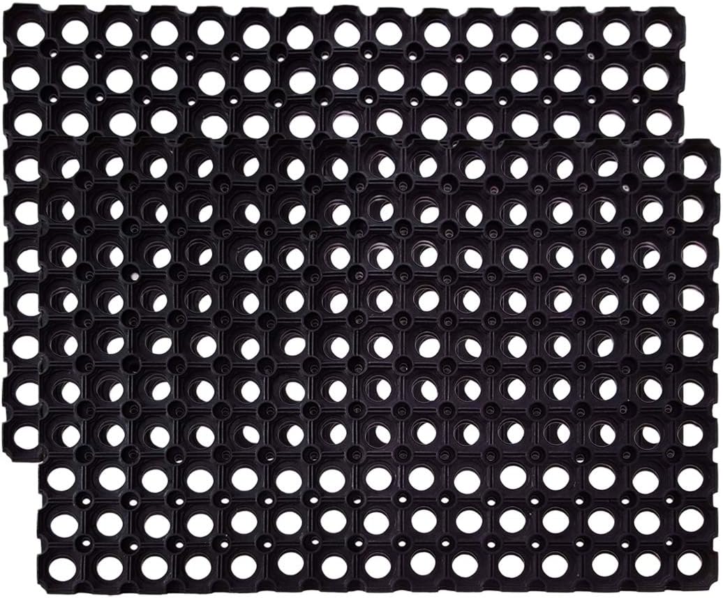 Interlocking Rubber Drainage Floor Mat 24 x 16 inches 12 Mats C9277