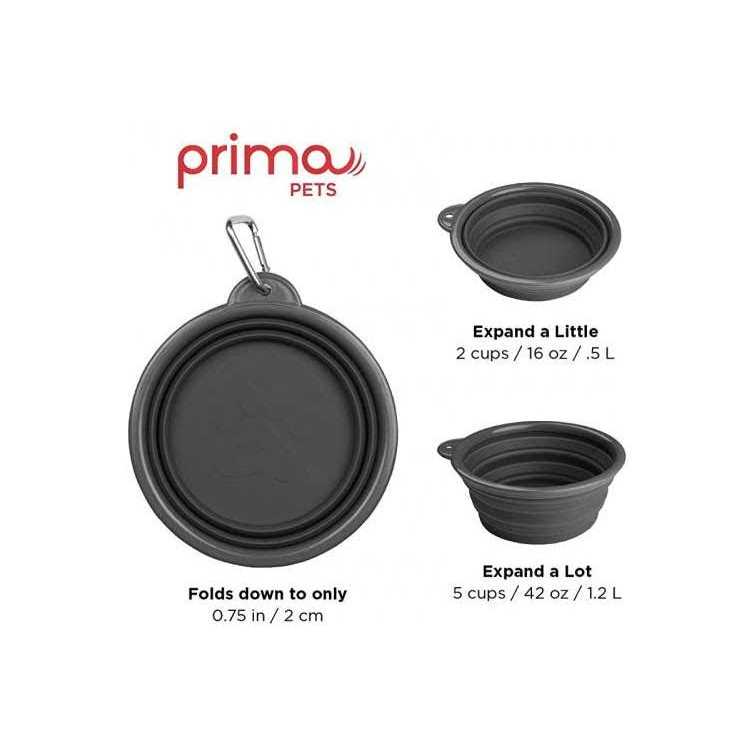 Collapsible Silicone Water Travel Bowl with Clip D38346