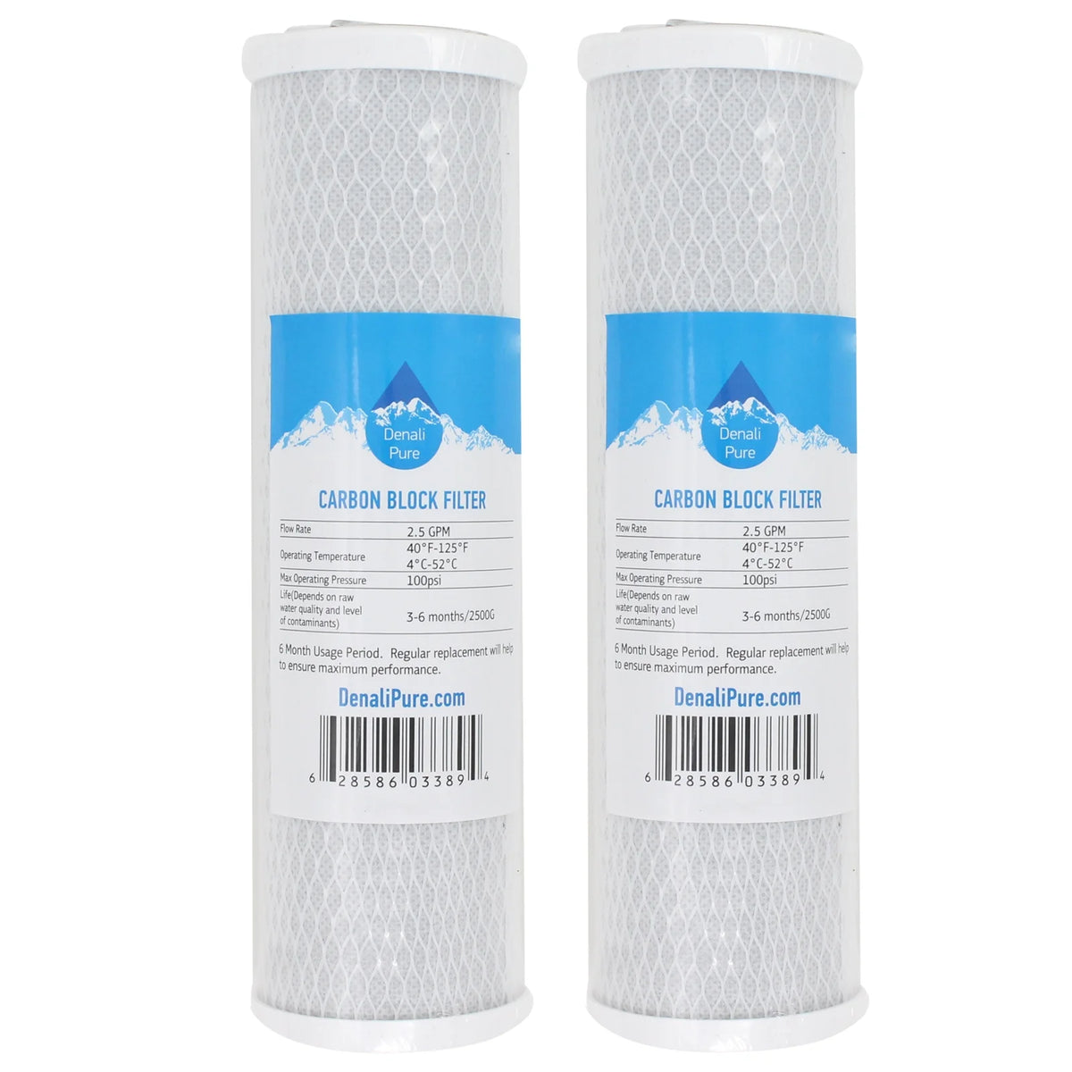 2-Pack 10 inch Activated Carbon Block Filter T104236
