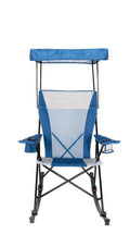 Blue and Grey Mesh Rocking Camp Chair with Canopy V997235