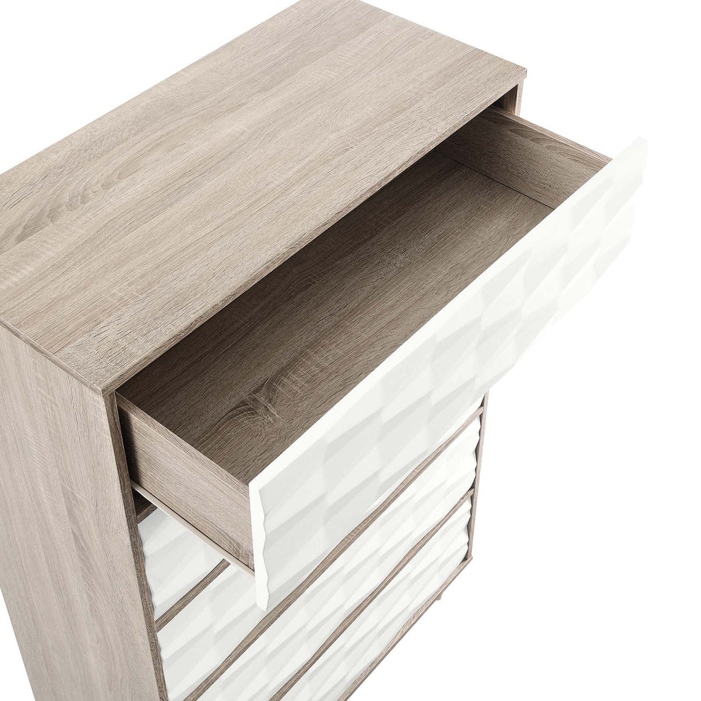 Oak White 5-Drawer Chest G914