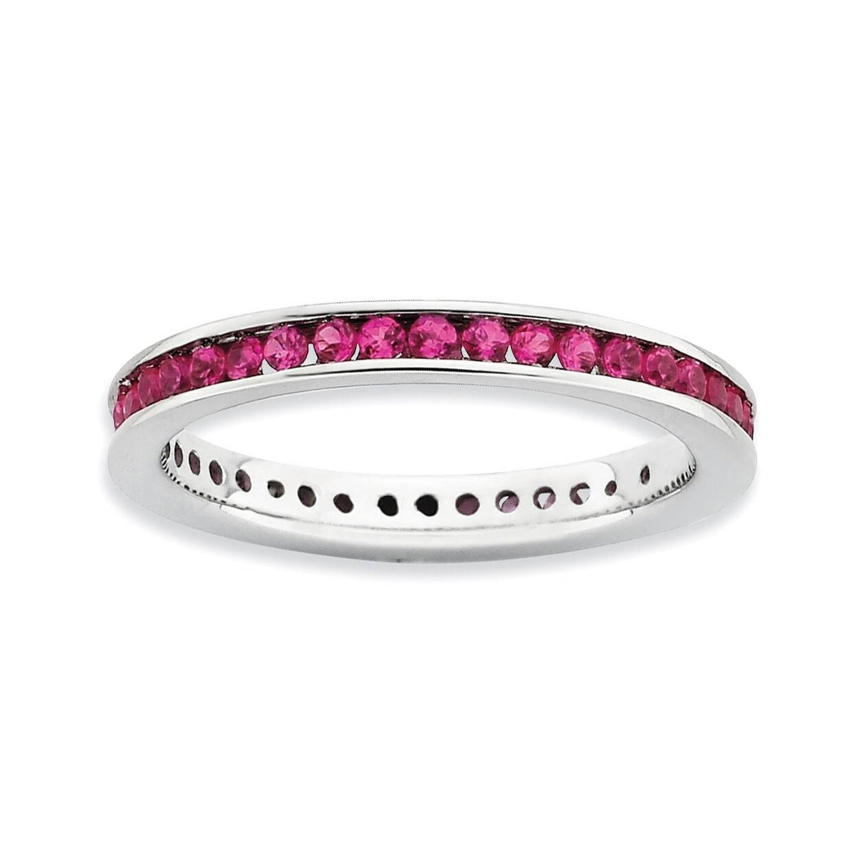 Sterling Silver Created Ruby Ring M3687