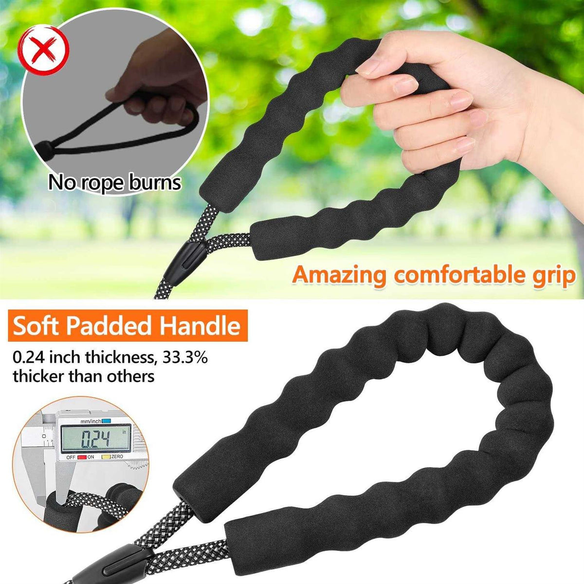 Rope Dog Leash with Lockable Hook and Padded Handle G986576