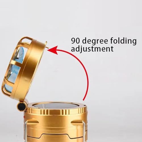 5-in-1 Portable LED Camping Lantern with Fan, Solar/USB Rechargeable, Lightweight ABS (Silver, 17.7X10X7.7cm) J974397