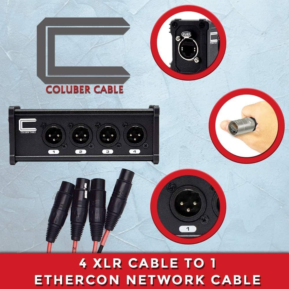 4 Channel XLR to Ethercon Cat6 Network Snake U151