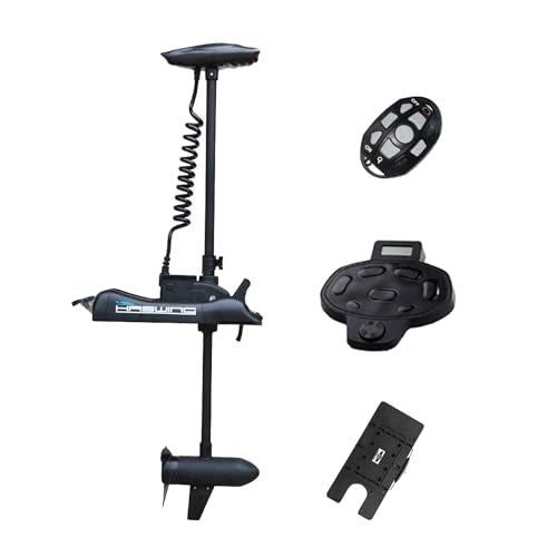 Black 12V 55lbs 48 inch Bow Mount Electric Trolling Motor with Foot Control T79814