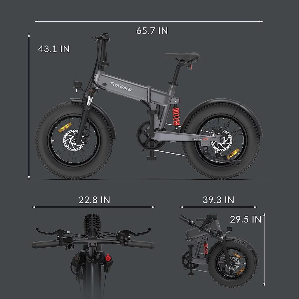 48V 10.5Ah Removable Battery 500W Motor Foldable Fat Tire Electric Bike H235