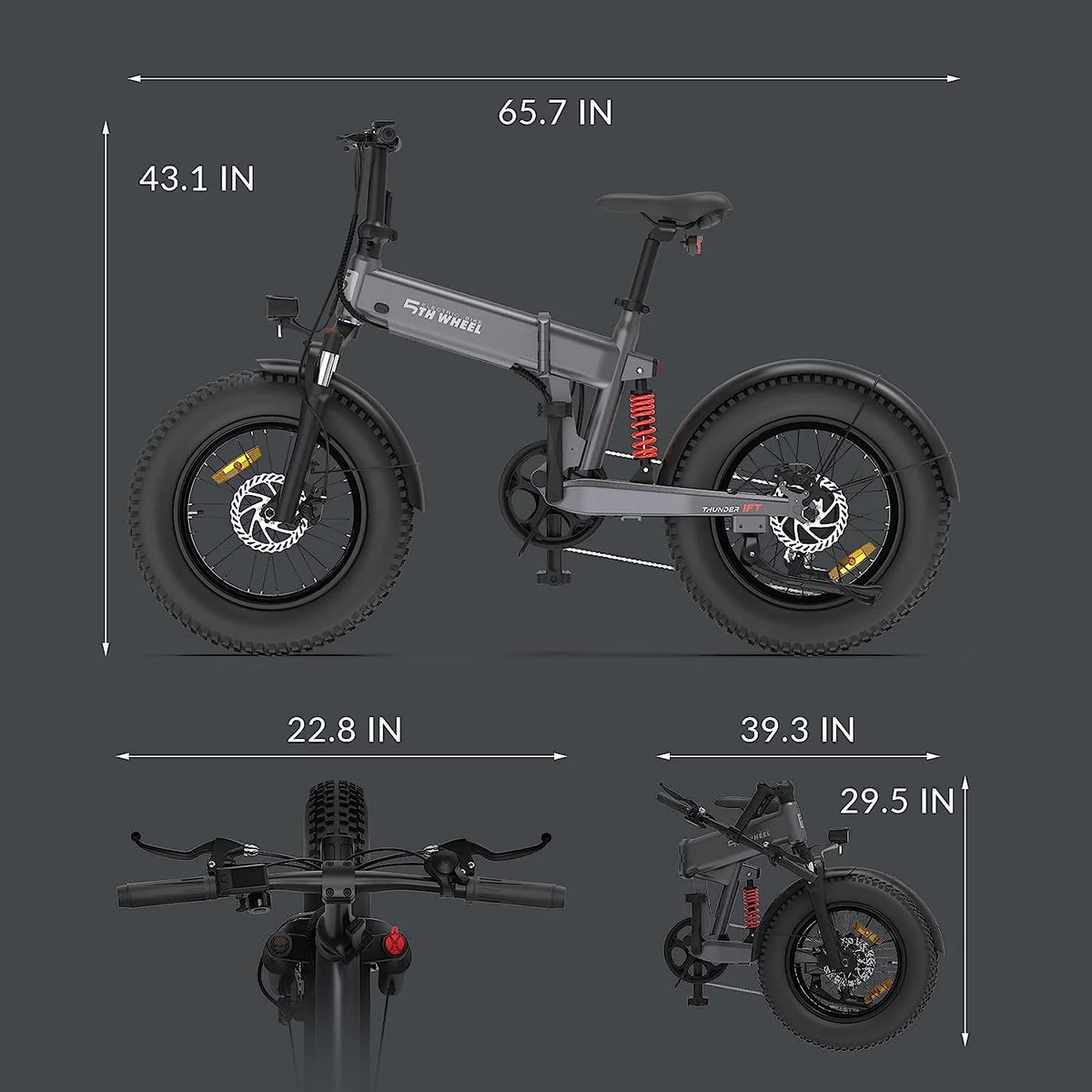 48V 10.5Ah Removable Battery 500W Motor Foldable Fat Tire Electric Bike H235