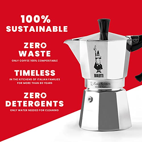 Silver Aluminium Moka Pot 1 Cup J376405