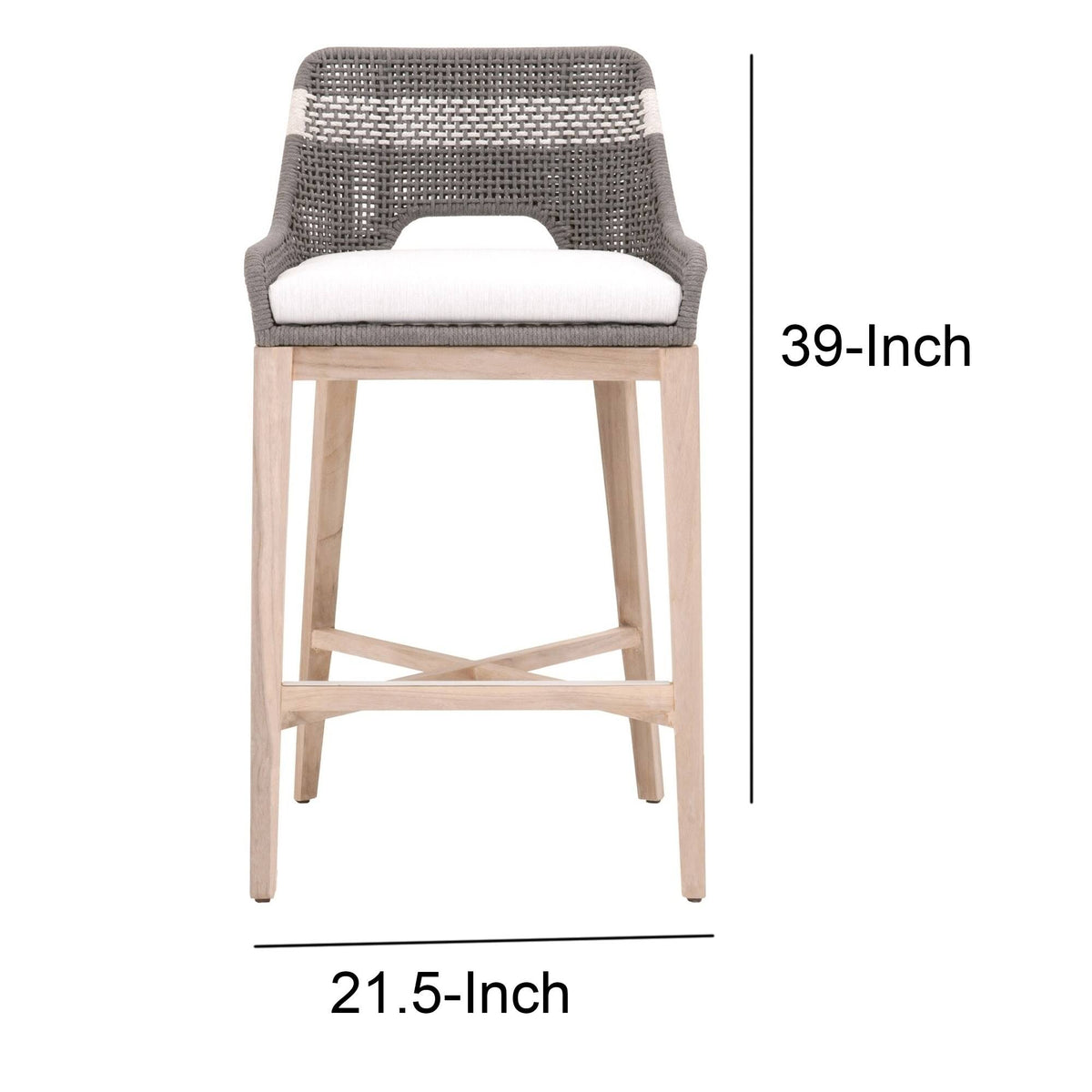 Dark Gray Rope Barstool with Stretcher N90799