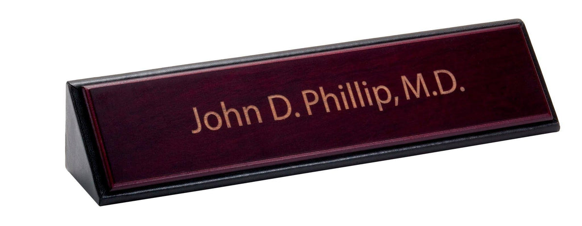 Leather Name Plate - Rosewood Q967601