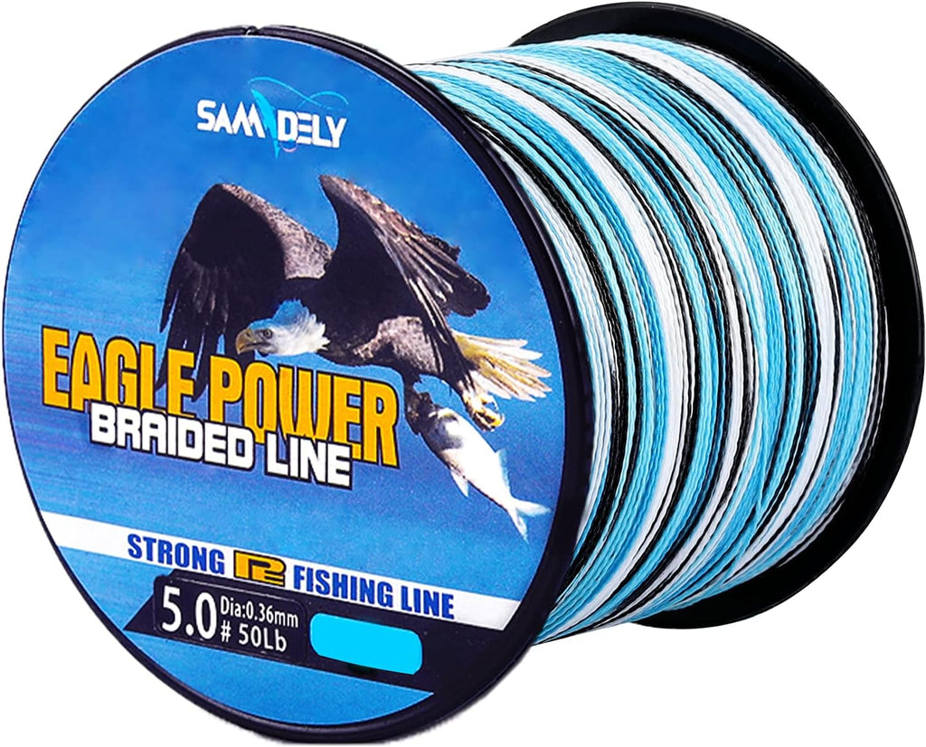 Braided Fishing Line, 10LB-80LB, 100-500 Yds, Pack of 2 T545