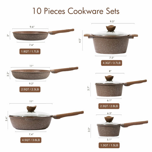 10 Pcs Nonstick Granite Cookware Set P88983