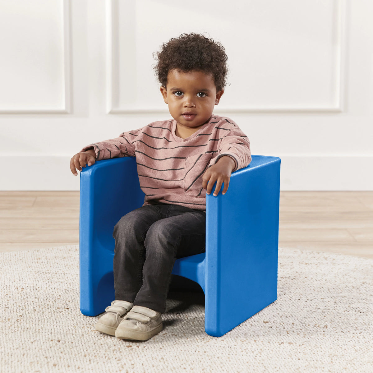 Blue 3-Piece Table and Cube Chair Set O783314