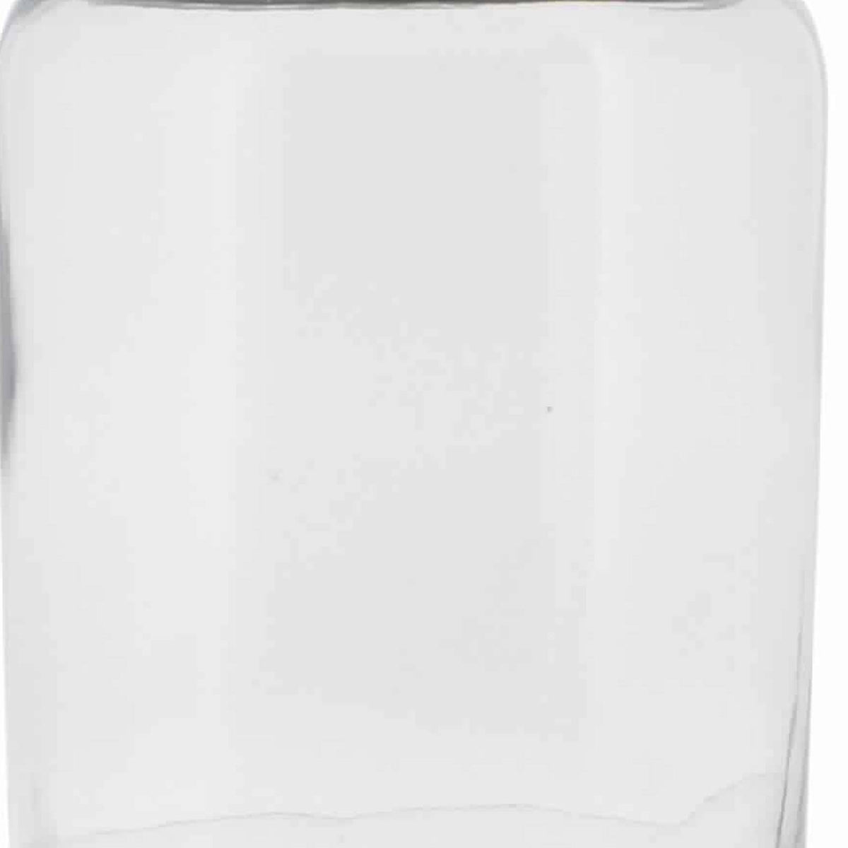 Cylindrical Glass Cannister with Metal Lid, Clear and Antique Gold V3022