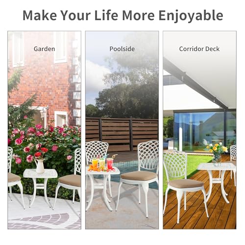 Bistro Table and Chairs Set of 2 Cast Aluminum I791