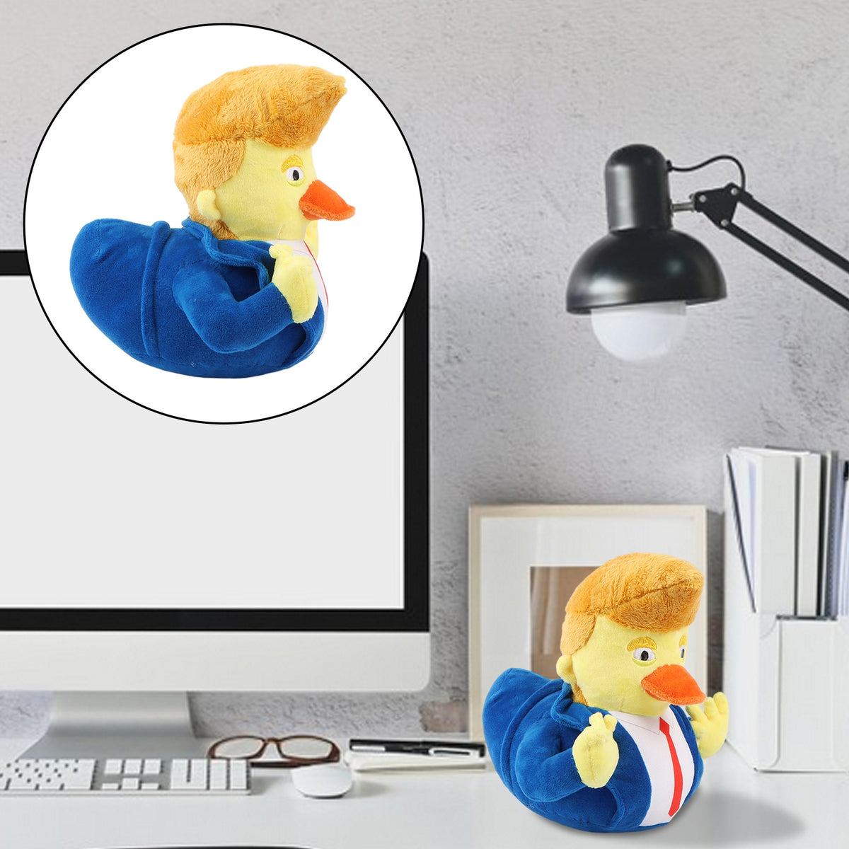 Plush Toy Duck Wearing Suit O9252