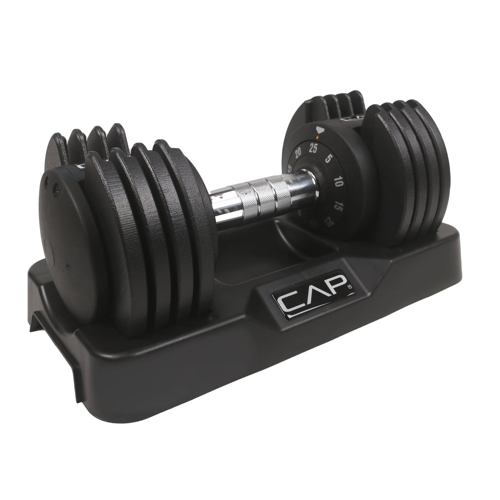25 lb Adjustable Dumbbell Set, Pair, Black J339412
