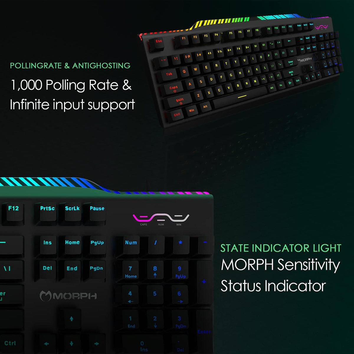 Black USB Wired RGB Mechanical Gaming Keyboard C571248